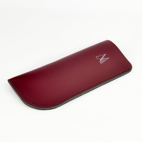 Burgundy Leather Glasses Case - Chroma