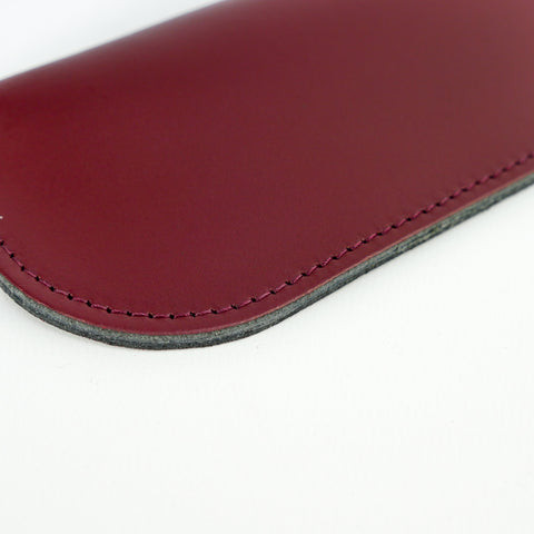 Burgundy Leather Glasses Case - Chroma