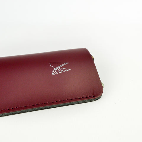 Burgundy Leather Glasses Case - Chroma