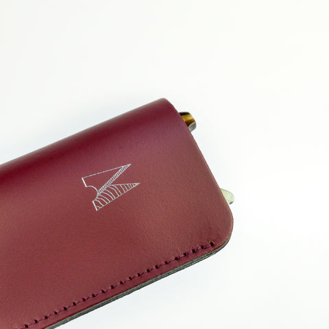 Burgundy Leather Glasses Case - Chroma