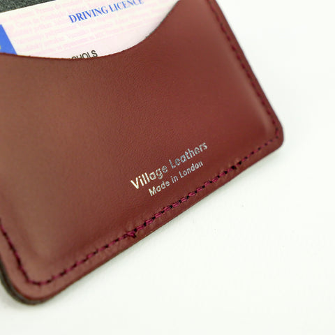 Burgundy Leather Card Holder - Chroma