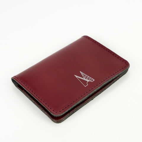 Burgundy Leather Card Holder - Chroma