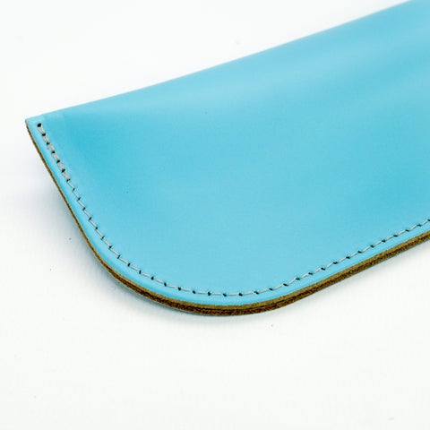 Sky Blue Leather Glasses Case - Chroma