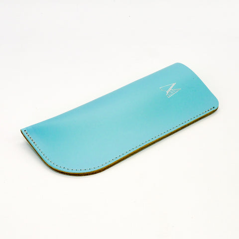 Sky Blue Leather Glasses Case - Chroma