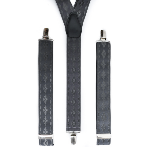 Grey Diamonds Trouser Braces