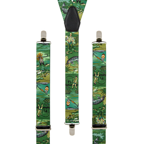 Fishing Scene Trouser Braces