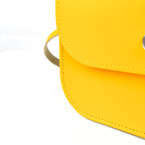 Yellow Leather Shoulder Bag - Chroma