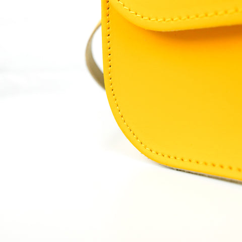 Yellow Leather Shoulder Bag - Chroma