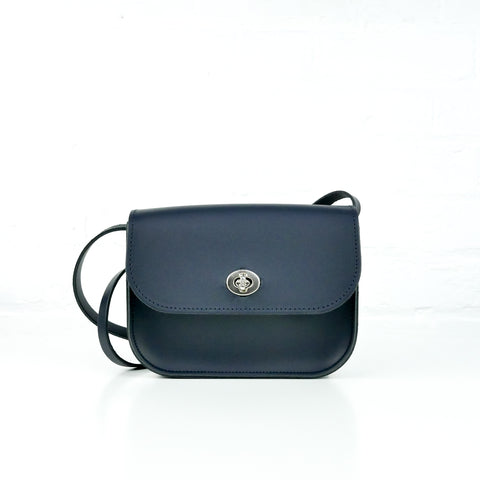 Navy Leather Shoulder Bag - Chroma