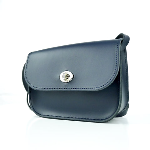 Navy Leather Shoulder Bag - Chroma