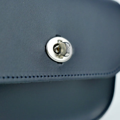 Navy Leather Shoulder Bag - Chroma