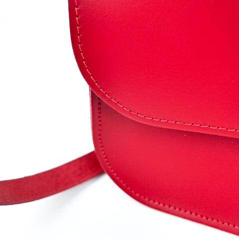 Red Leather Shoulder Bag - Chroma