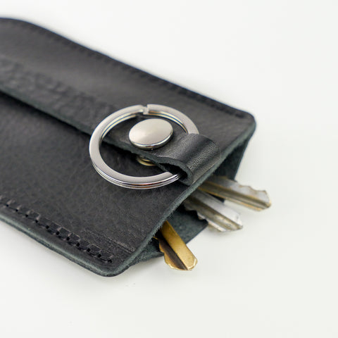 Black Leather Bell Key Holder