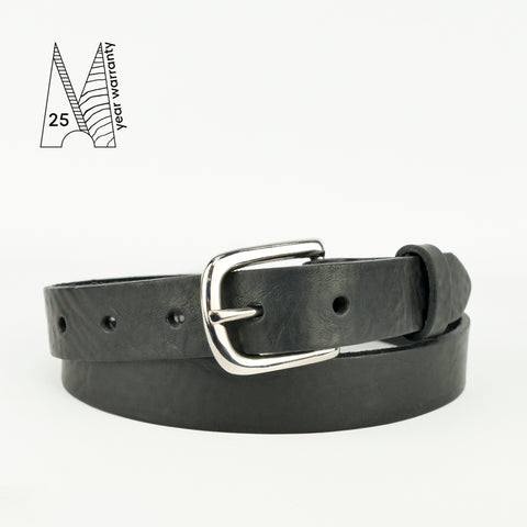 1" Classic Black Leather Belt