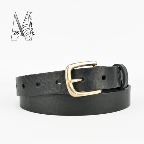 1" Classic Black Leather Belt