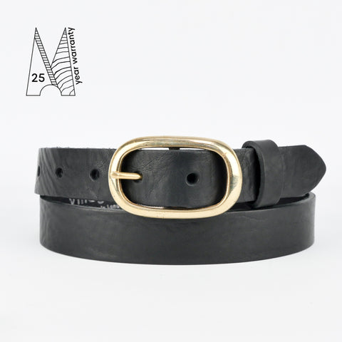 1" Classic Black Leather Belt