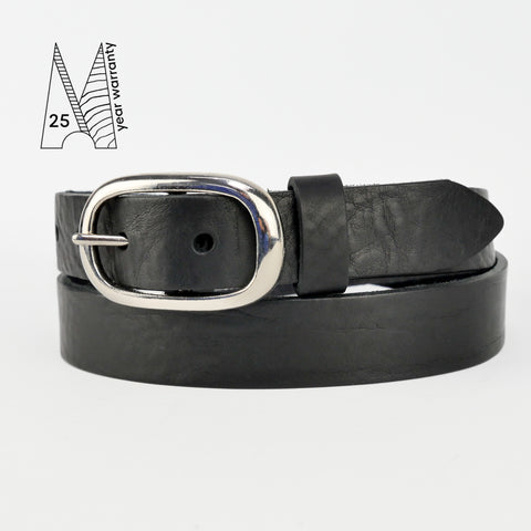 1" Classic Black Leather Belt