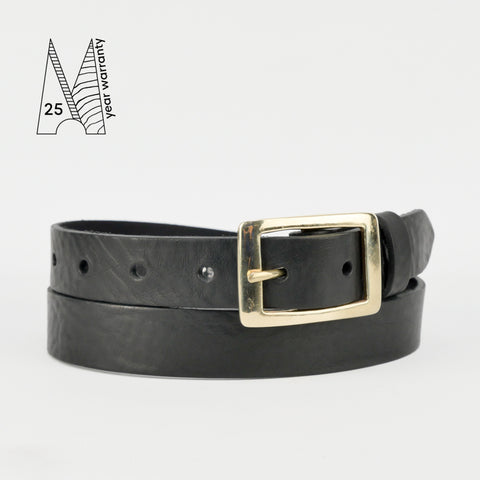 1" Classic Black Leather Belt