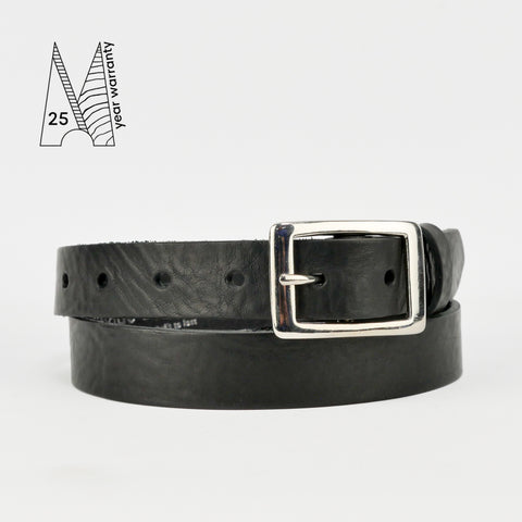 1" Classic Black Leather Belt