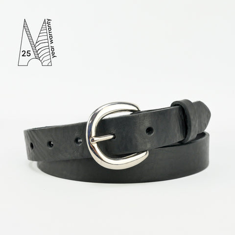 1" Classic Black Leather Belt