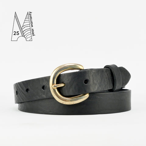 1" Classic Black Leather Belt