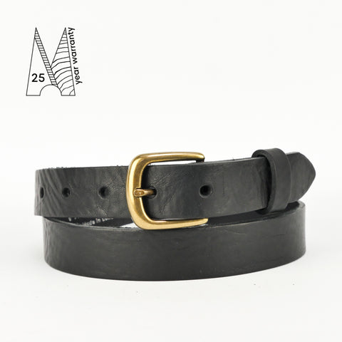 1" Classic Black Leather Belt