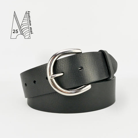 1 3/4" Classic Black Leather Belt