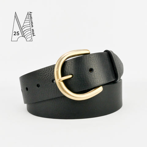 1 3/4" Classic Black Leather Belt