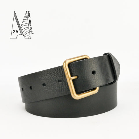 1 3/4" Classic Black Leather Belt