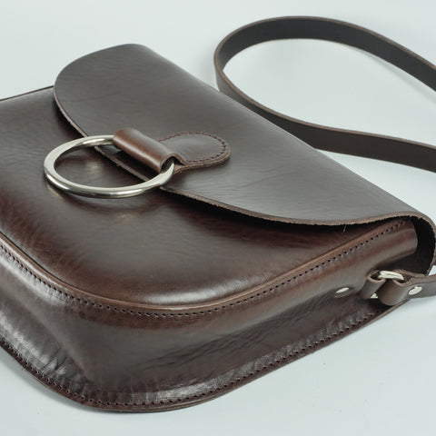 Belle Brown Leather Crossbody Bag