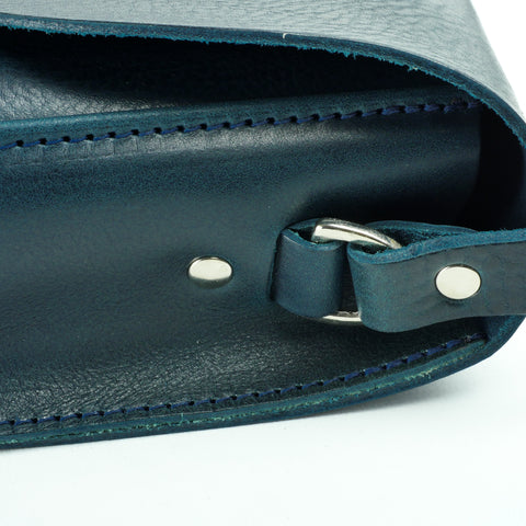 Belle Navy Leather Crossbody Bag