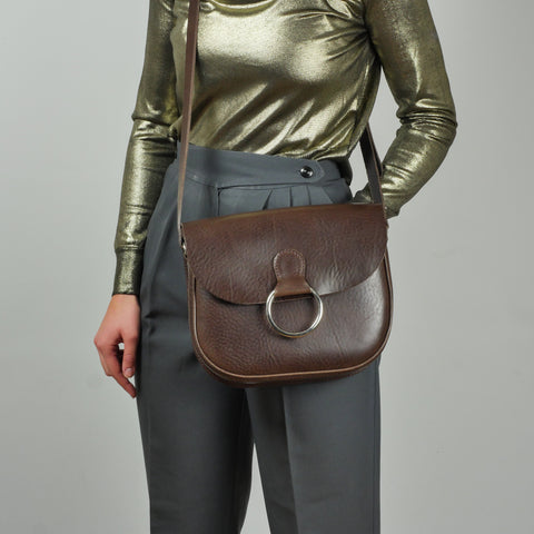 Belle Brown Leather Crossbody Bag