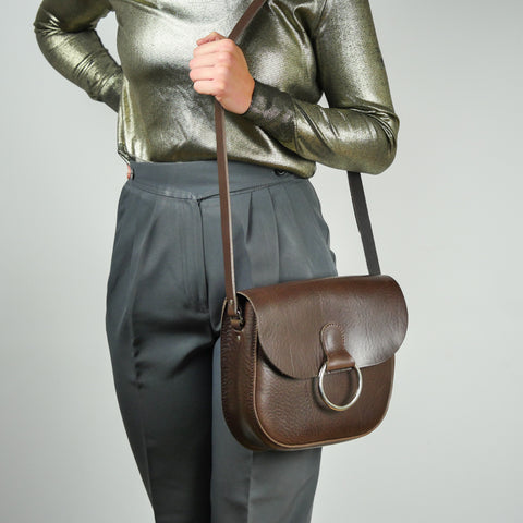 Belle Brown Leather Crossbody Bag