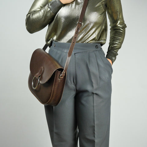 Belle Brown Leather Crossbody Bag