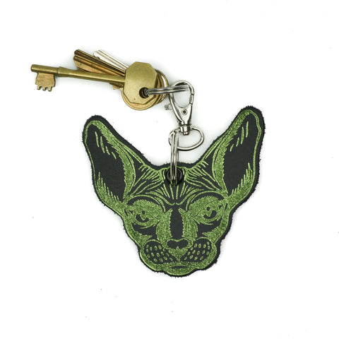 Leather Key Ring - Cat