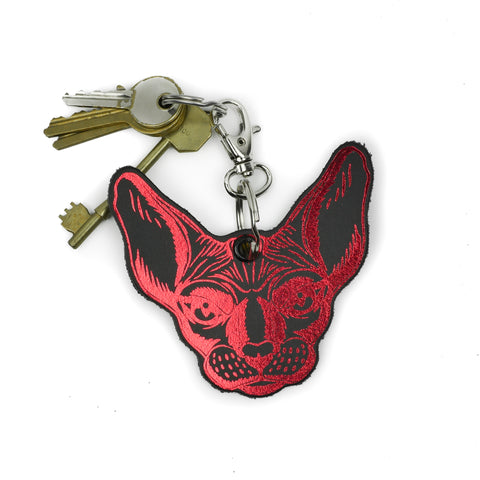 Leather Key Ring - Cat