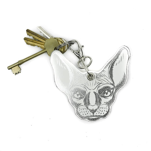 Leather Key Ring - Cat