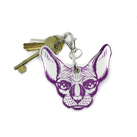 Leather Key Ring - Cat