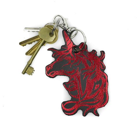 Leather Key Ring - Unicorn