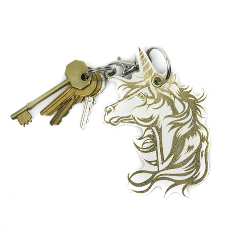 Leather Key Ring - Unicorn