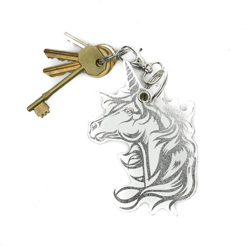 Leather Key Ring - Unicorn