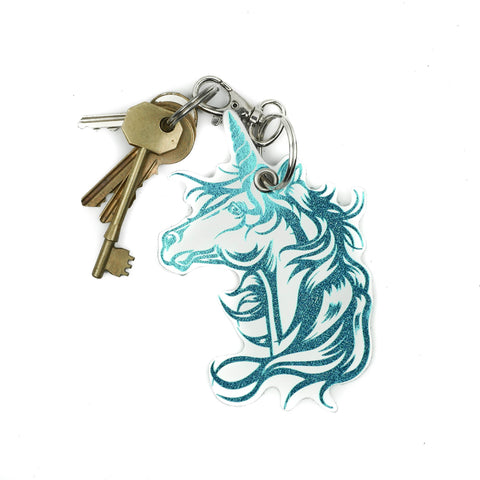 Leather Key Ring - Unicorn