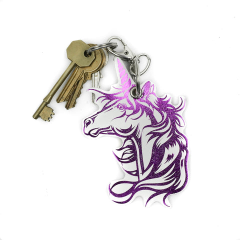 Leather Key Ring - Unicorn