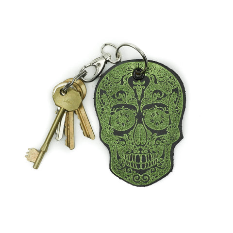 Leather Key Ring - Skull