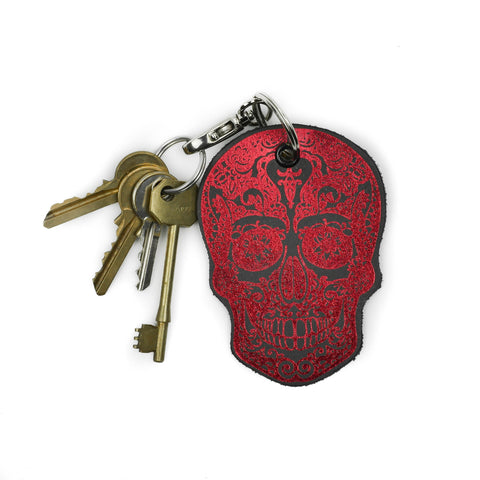 Leather Key Ring - Skull