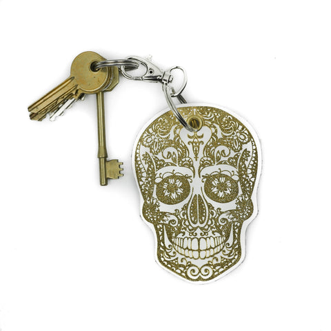 Leather Key Ring - Skull