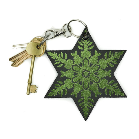 Leather Key Ring Snowflake