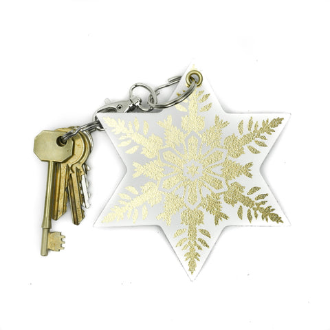 Leather Key Ring Snowflake