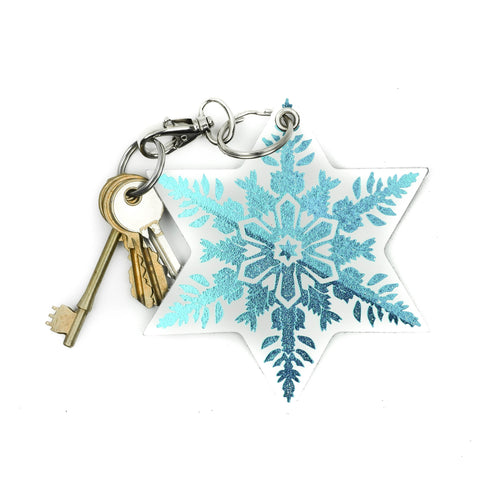 Leather Key Ring Snowflake