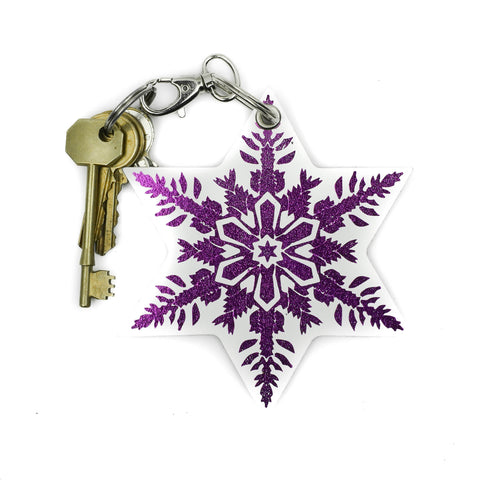 Leather Key Ring Snowflake